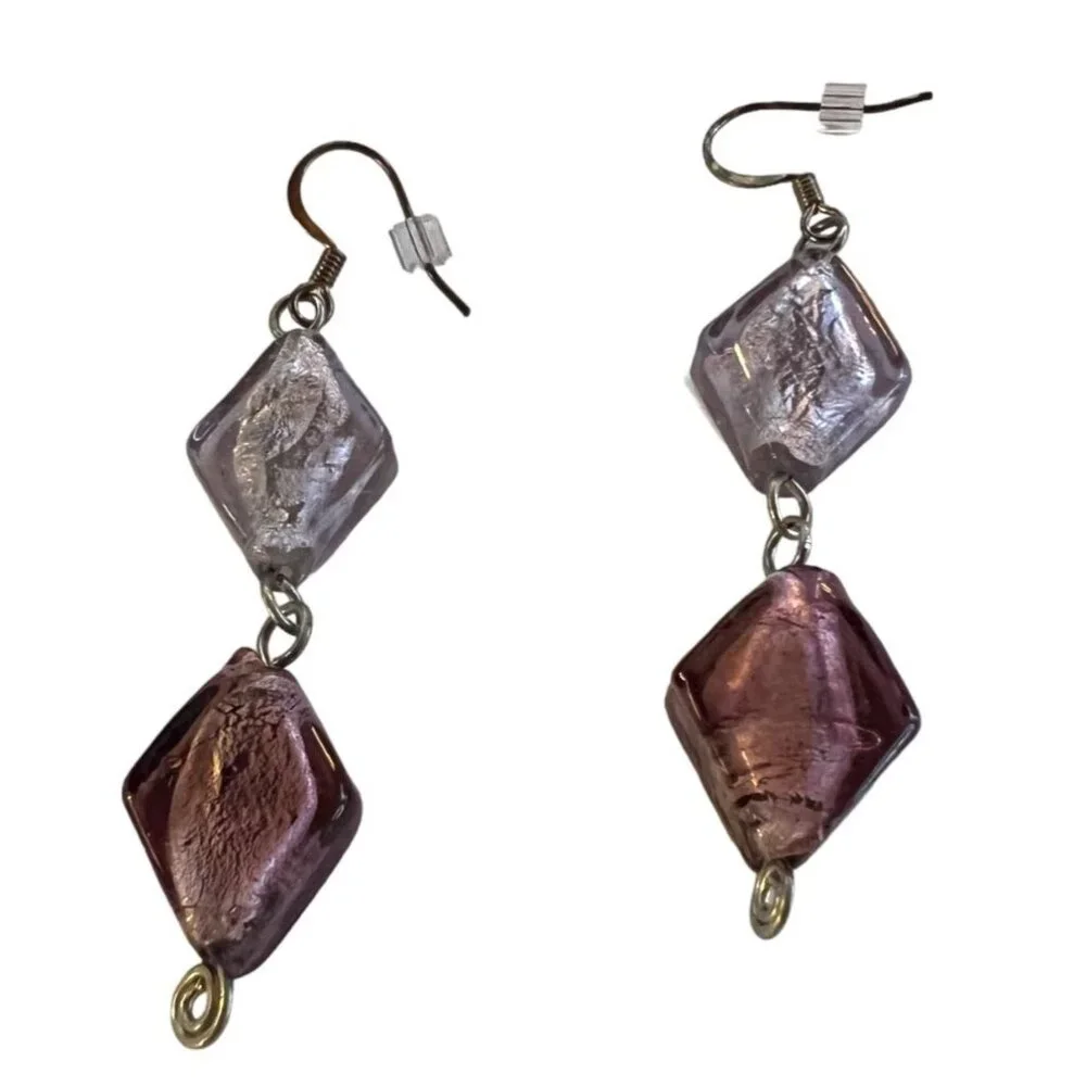 Jenny B Beaded Fish Hook Drop Dangle Pierced Earrings - Picture 2 of 3